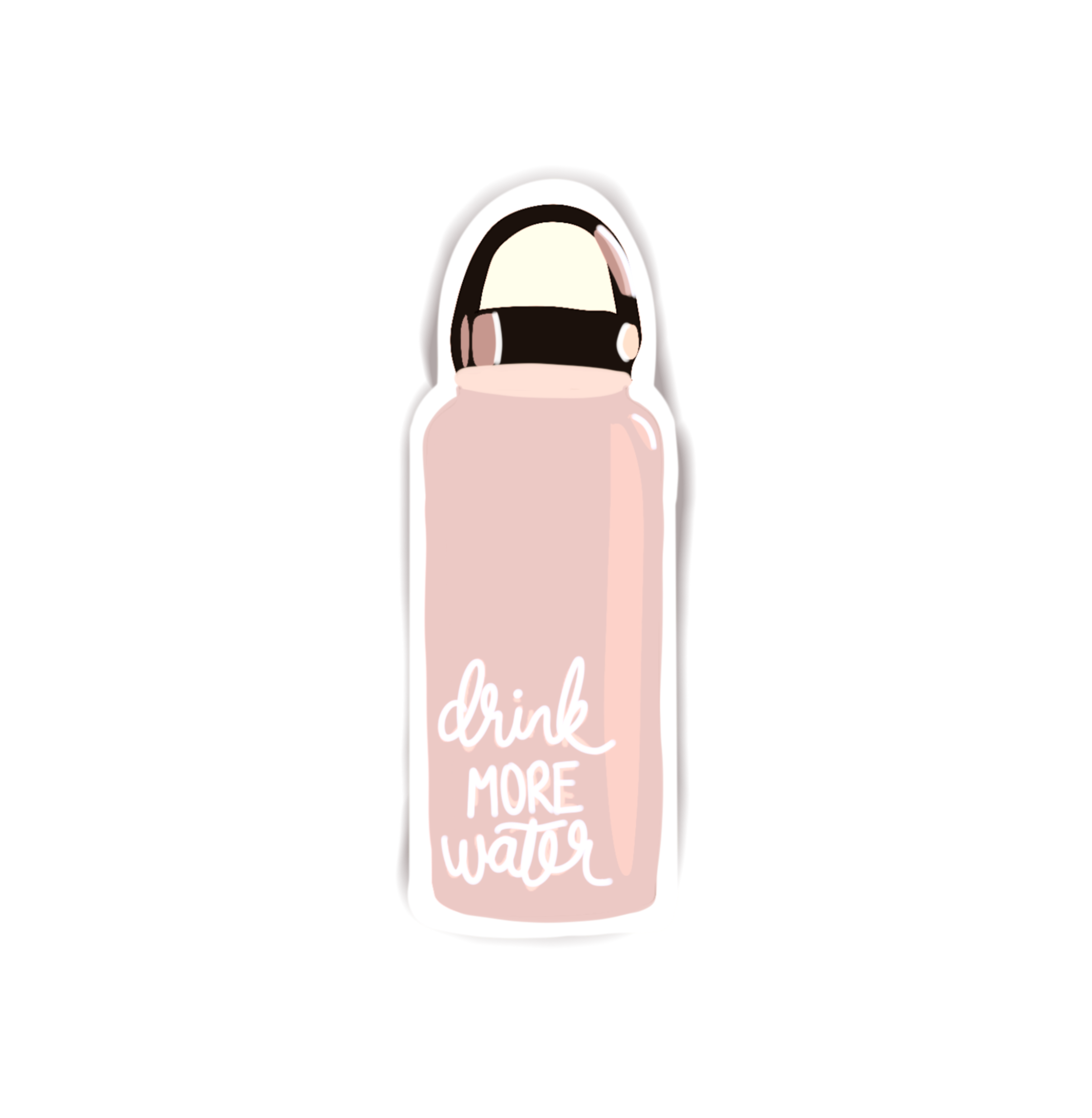 Drink More Water Sticker, Cute Drink Water Reminder, Glossy Water Proof  Vinyl 