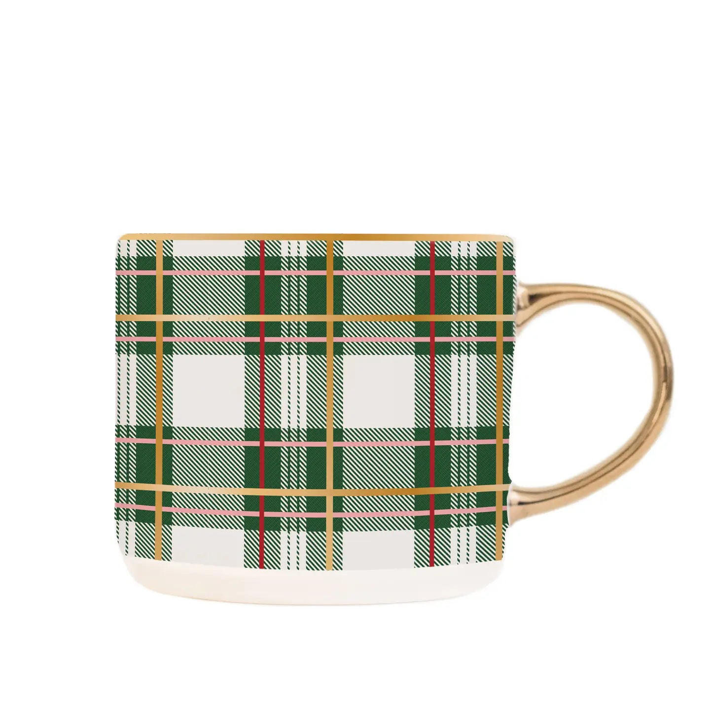 Green and Gold Plaid Large Mug