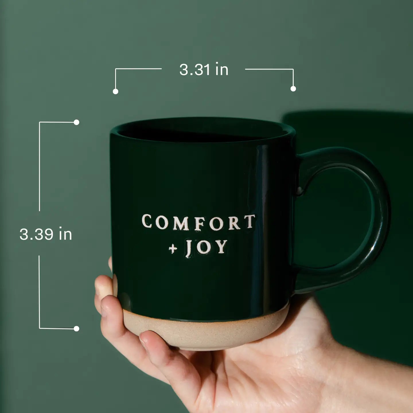 Comfort and Joy Green Stone Mug