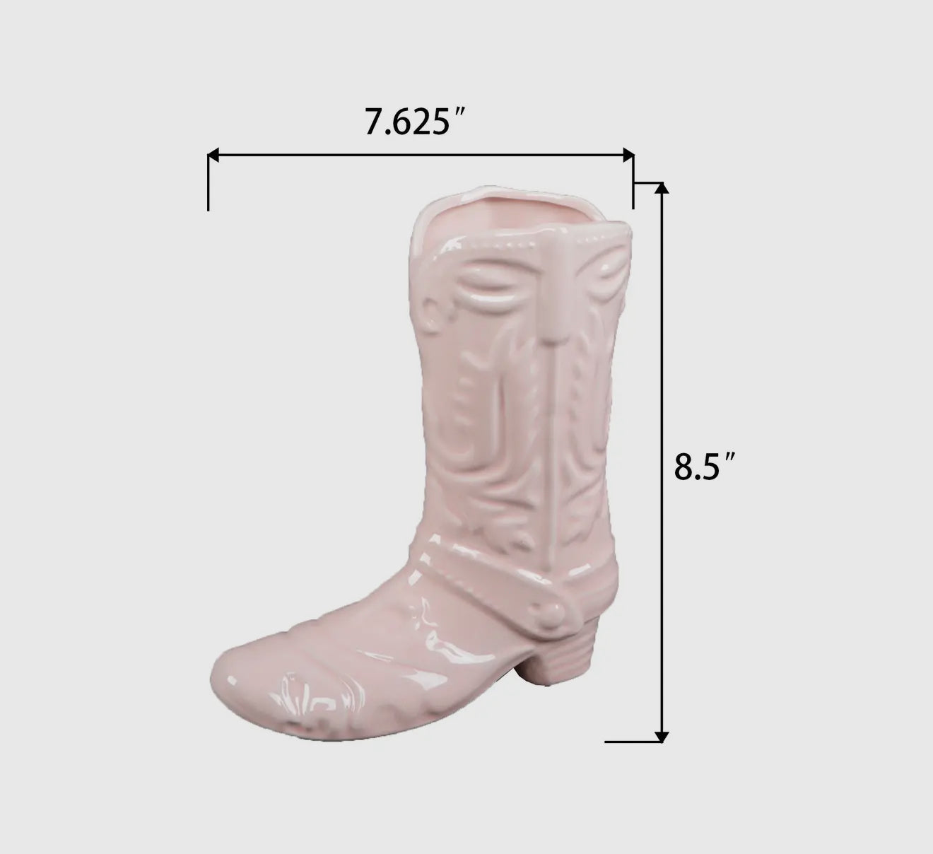 Pink Cowboy Boot Ceramic Vase