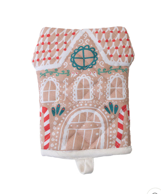 Gingerbread House Oven Mitt