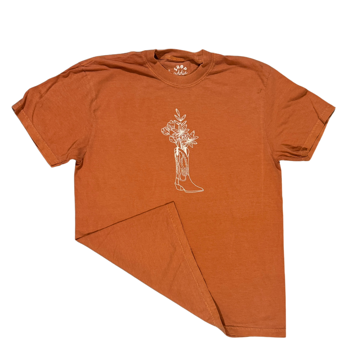 Orange Wildflower Cowboy Boot Bouquet T-Shirt