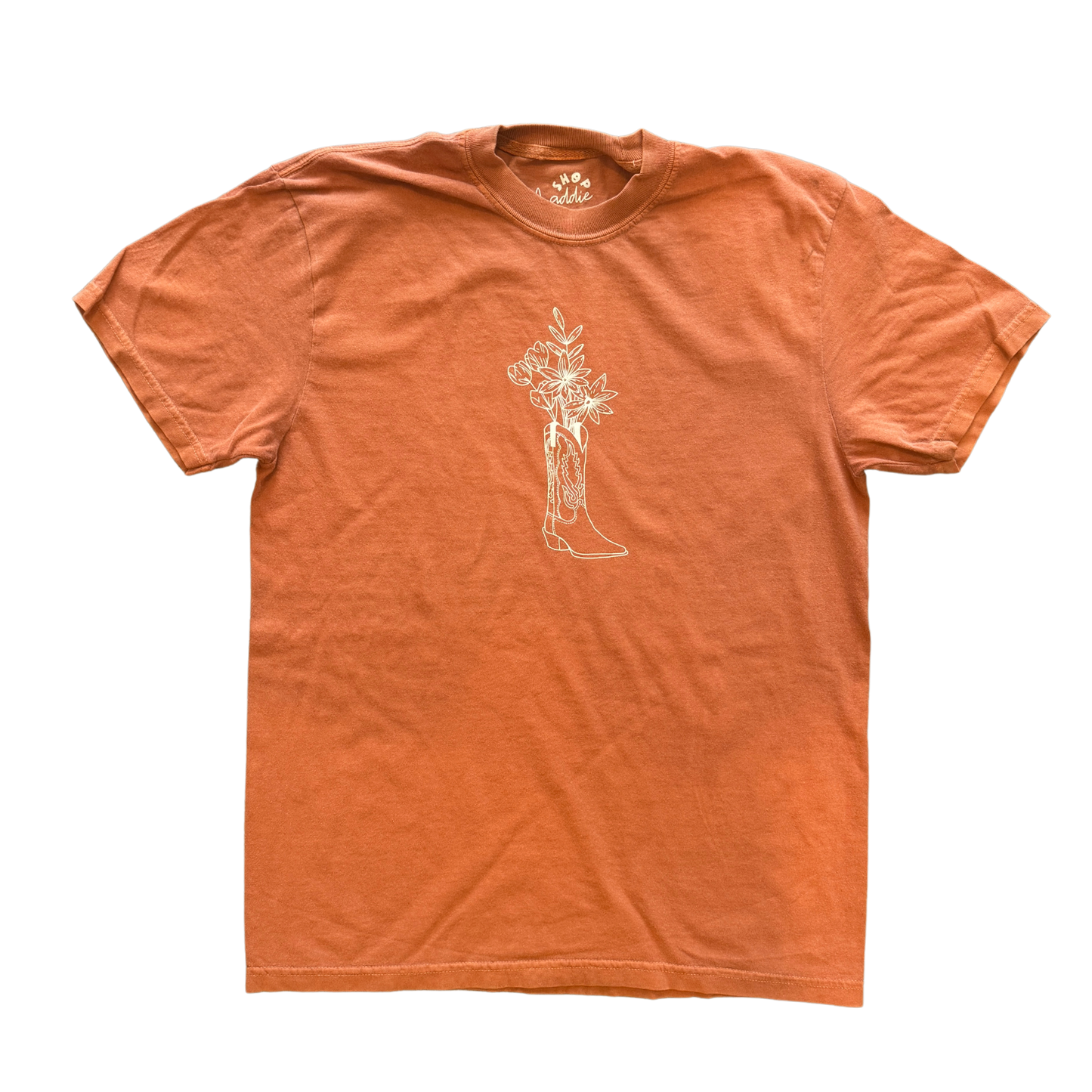 Orange Wildflower Cowboy Boot Bouquet T-Shirt