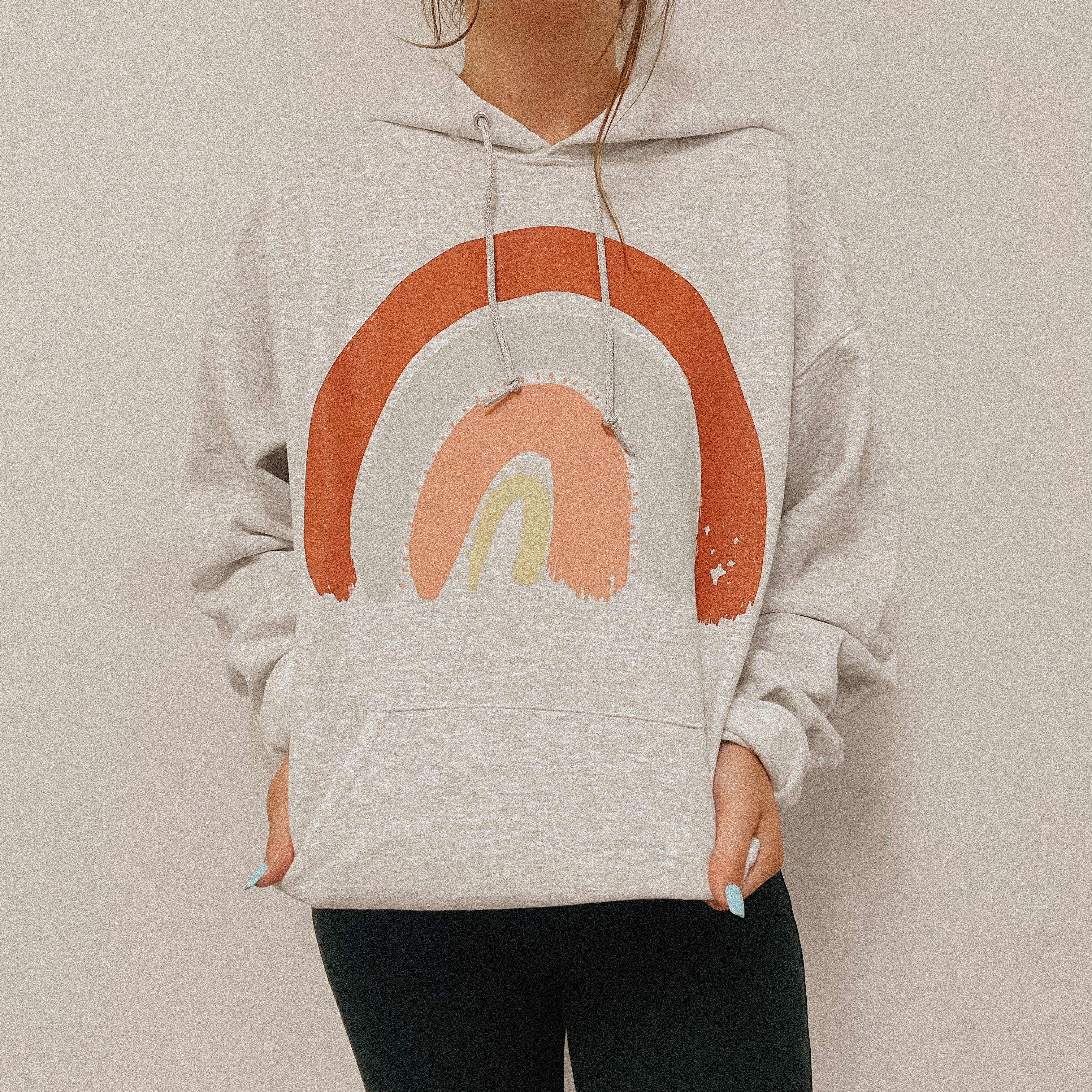 Grey on sale rainbow sweatshirt